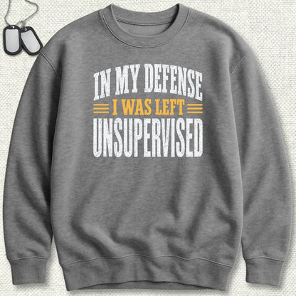 NavyHumor Sweatshirt S / Graphite Heather I Was Left Unsupervised Sweatshirt