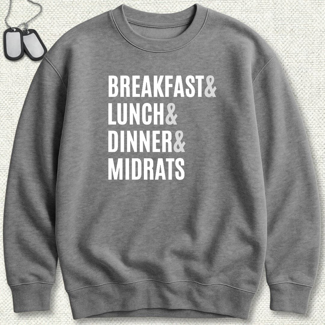 NavyHumor Sweatshirt S / Graphite Heather Navy Meals Sweatshirt