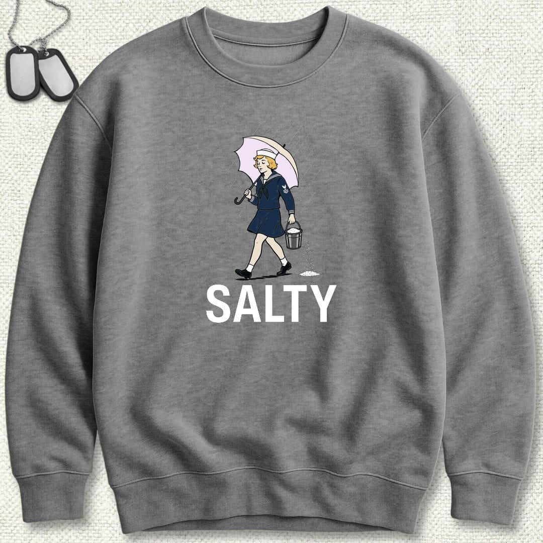 NavyHumor Sweatshirt S / Graphite Heather Salty Girl Sweatshirt