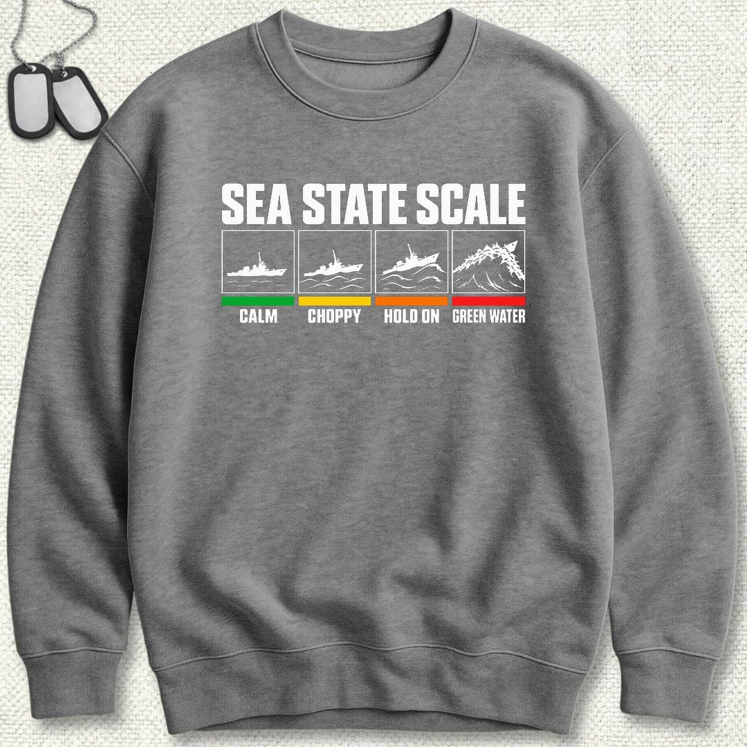 NavyHumor Sweatshirt S / Graphite Heather Sea State Scale Sweatshirt