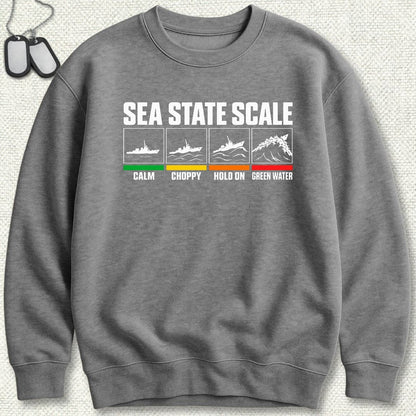 NavyHumor Sweatshirt S / Graphite Heather Sea State Scale Sweatshirt