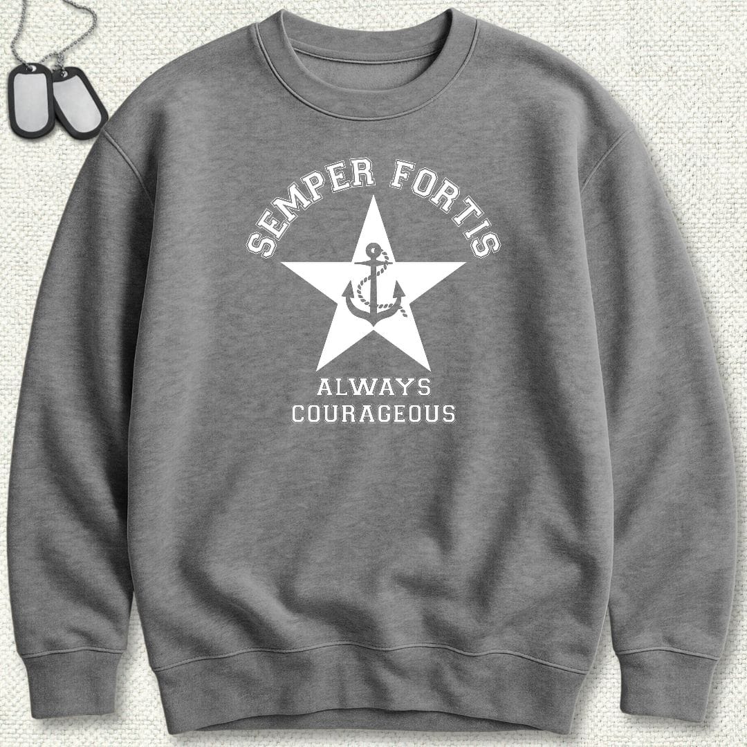 NavyHumor Sweatshirt S / Graphite Heather Semper Fortis (Star & Anchor) Sweatshirt