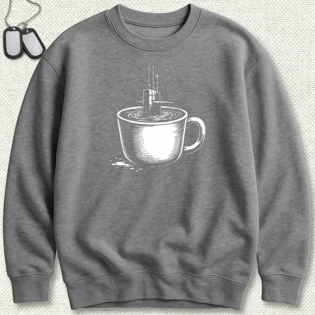 NavyHumor Sweatshirt S / Graphite Heather Sub In A Cup Sweatshirt