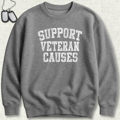 NavyHumor Sweatshirt S / Graphite Heather Support Veteran Causes Sweatshirt