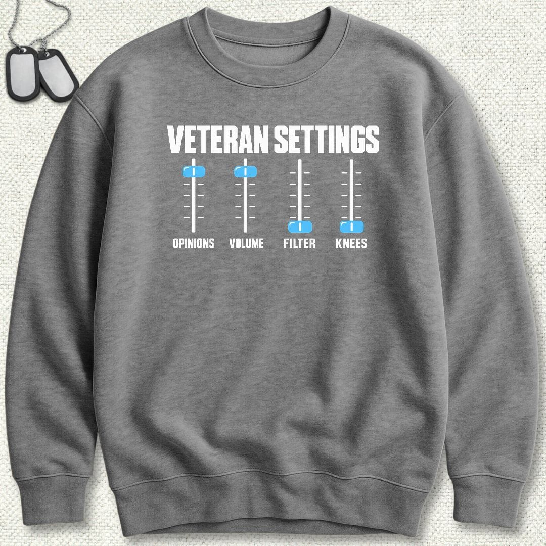 NavyHumor Sweatshirt S / Graphite Heather Veteran Settings Sweatshirt