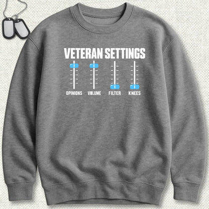 NavyHumor Sweatshirt S / Graphite Heather Veteran Settings Sweatshirt