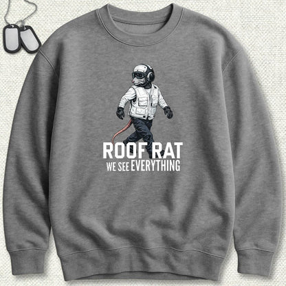 NavyHumor Sweatshirt S / Graphite Heather White Roof Rat Sweatshirt