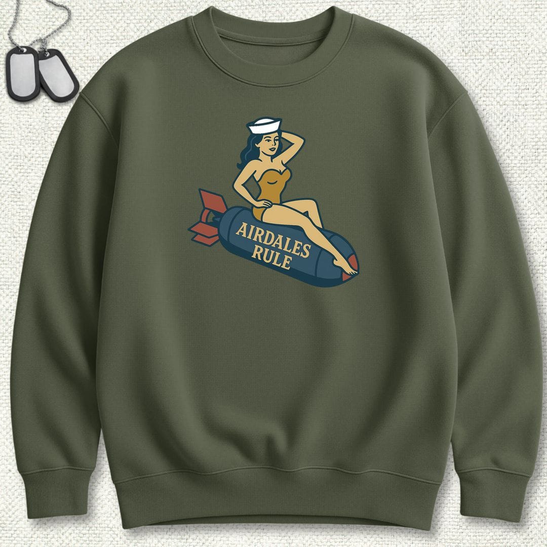 NavyHumor Sweatshirt S / Military Green Airdales Rule Tattoo Sweatshirt