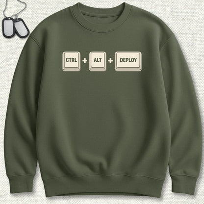 NavyHumor Sweatshirt S / Military Green CTRL-ALT-DEPLOY Sweatshirt