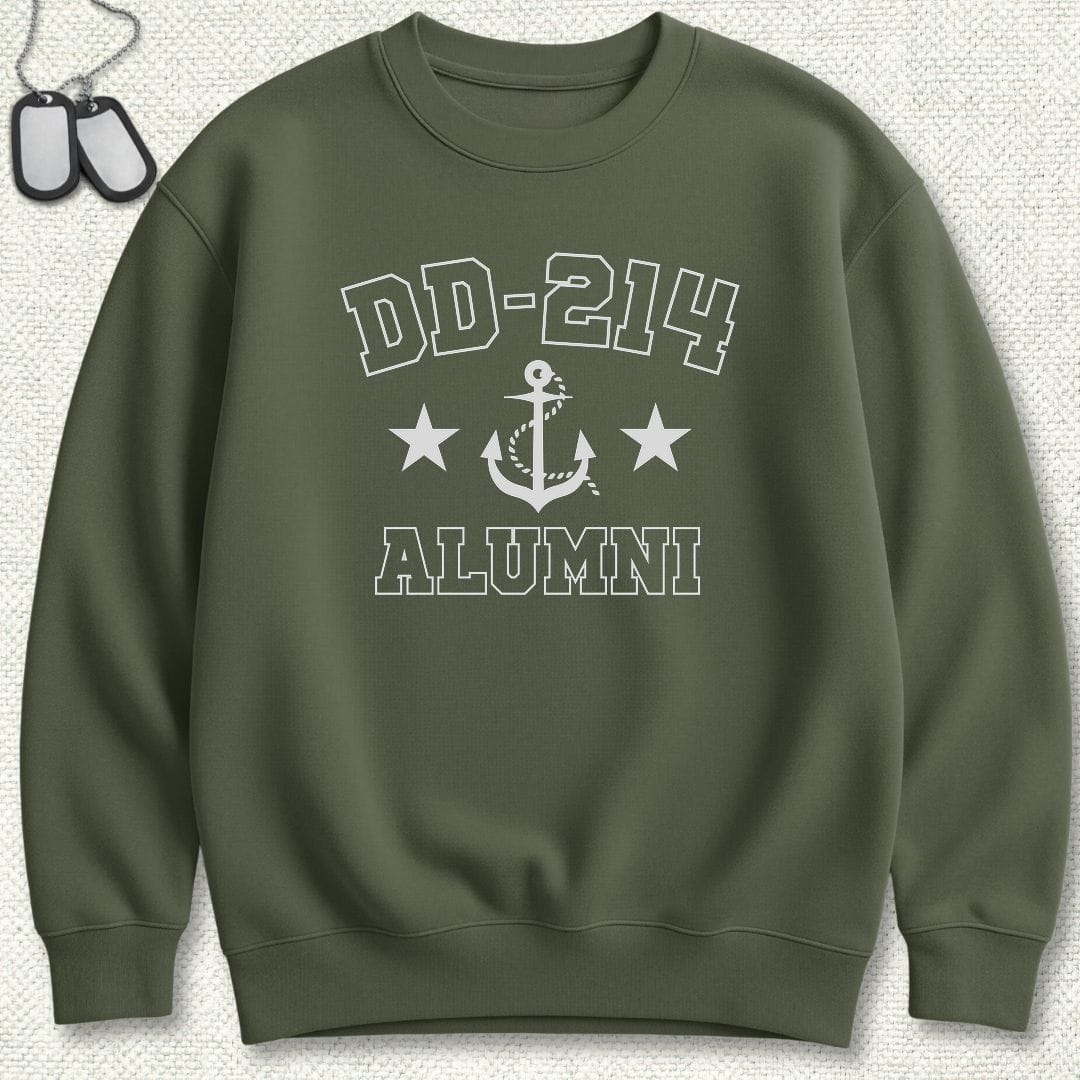 NavyHumor Sweatshirt S / Military Green DD-214 Alumni Sweatshirt