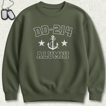 NavyHumor Sweatshirt S / Military Green DD-214 Alumni Sweatshirt