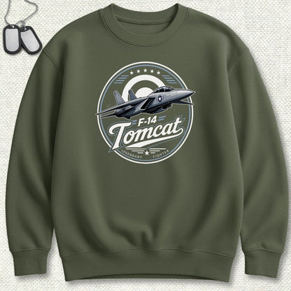 NavyHumor Sweatshirt S / Military Green F-14 Tomcat - Legendary Fighter Sweatshirt