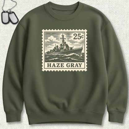 NavyHumor Sweatshirt S / Military Green Haze Gray Stamp Sweatshirt