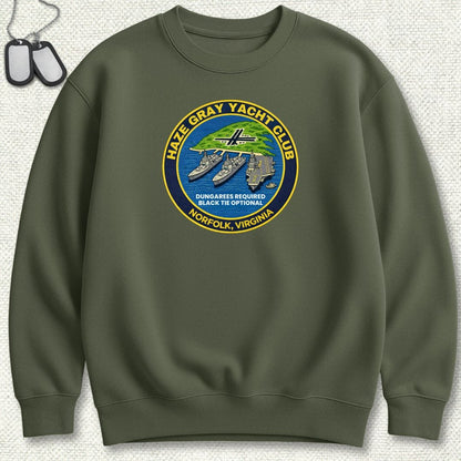 NavyHumor Sweatshirt S / Military Green Haze Gray Yacht Club - Norfolk Sweatshirt