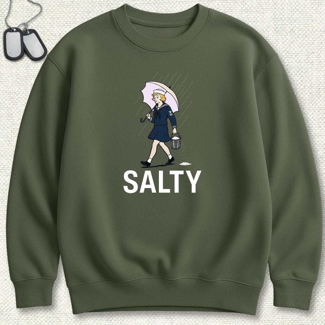 NavyHumor Sweatshirt S / Military Green Salty Girl Sweatshirt