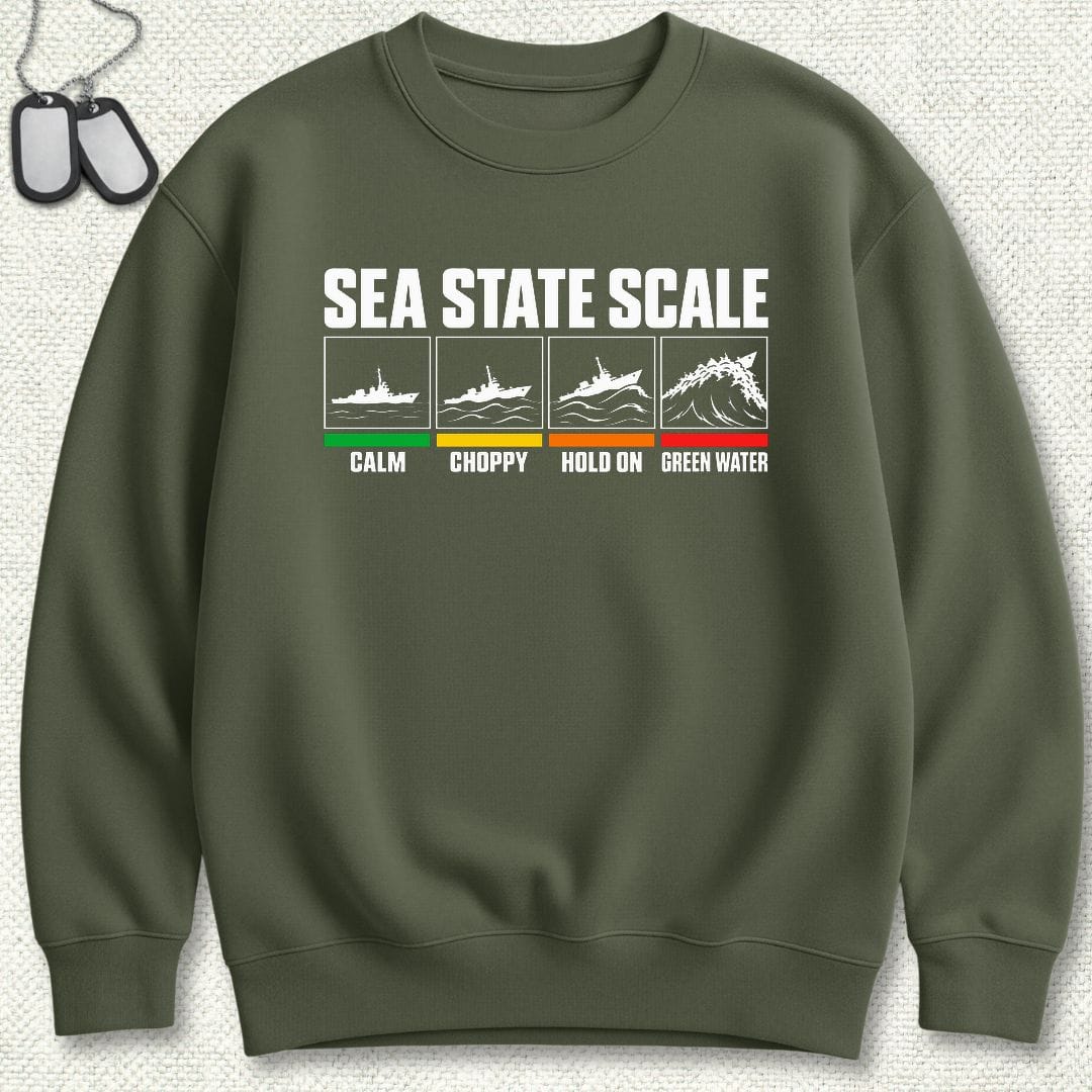 NavyHumor Sweatshirt S / Military Green Sea State Scale Sweatshirt