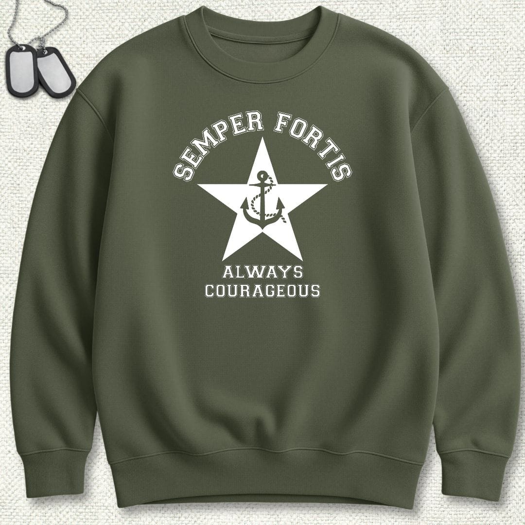 NavyHumor Sweatshirt S / Military Green Semper Fortis (Star & Anchor) Sweatshirt
