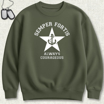 NavyHumor Sweatshirt S / Military Green Semper Fortis (Star & Anchor) Sweatshirt