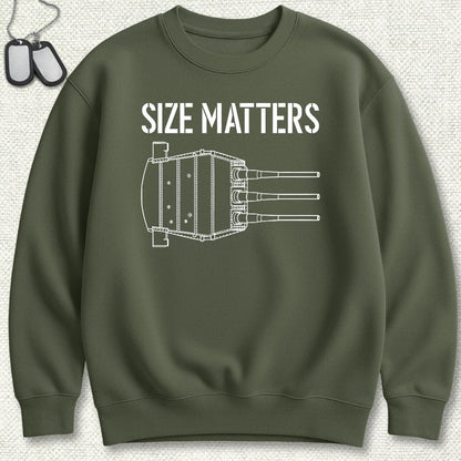 NavyHumor Sweatshirt S / Military Green Size Matters - Battleship Sweatshirt