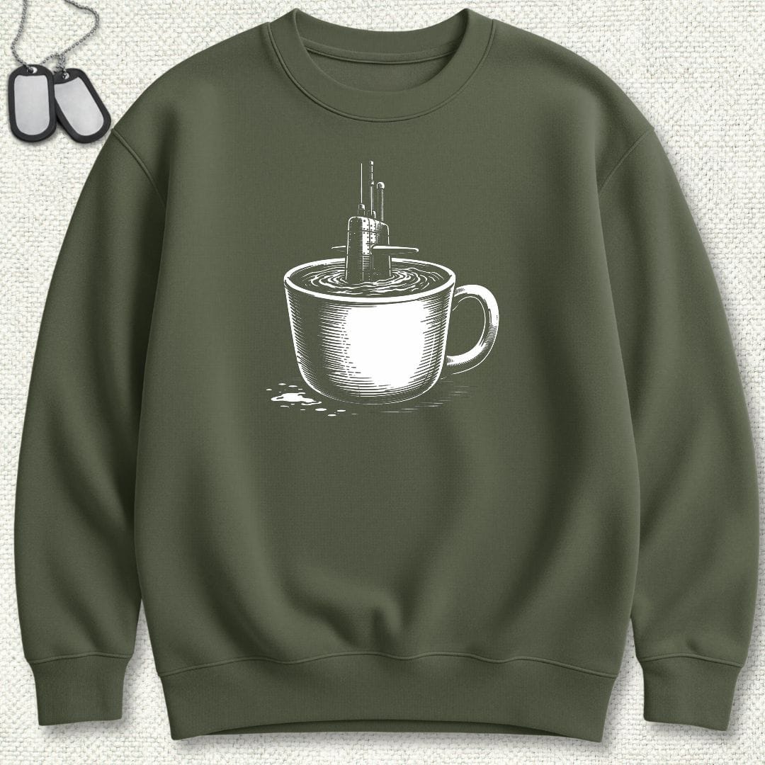 NavyHumor Sweatshirt S / Military Green Sub In A Cup Sweatshirt