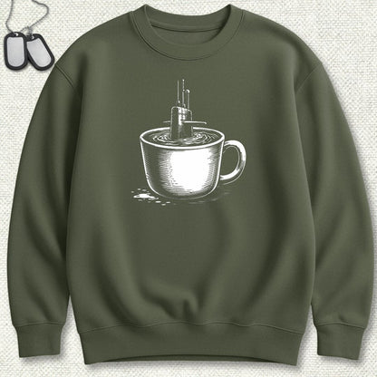 NavyHumor Sweatshirt S / Military Green Sub In A Cup Sweatshirt
