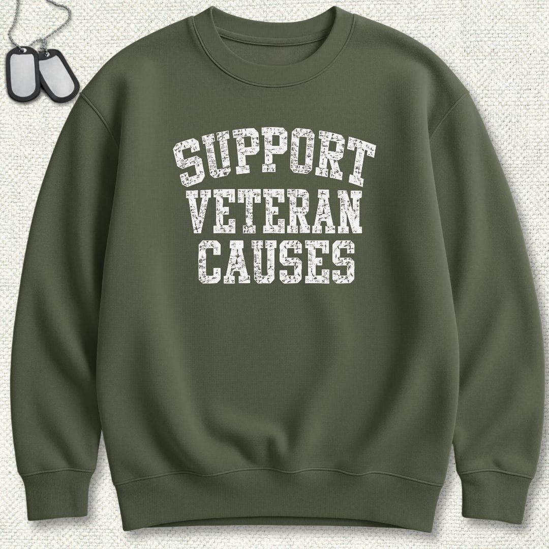 NavyHumor Sweatshirt S / Military Green Support Veteran Causes Sweatshirt