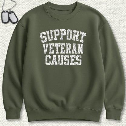 NavyHumor Sweatshirt S / Military Green Support Veteran Causes Sweatshirt