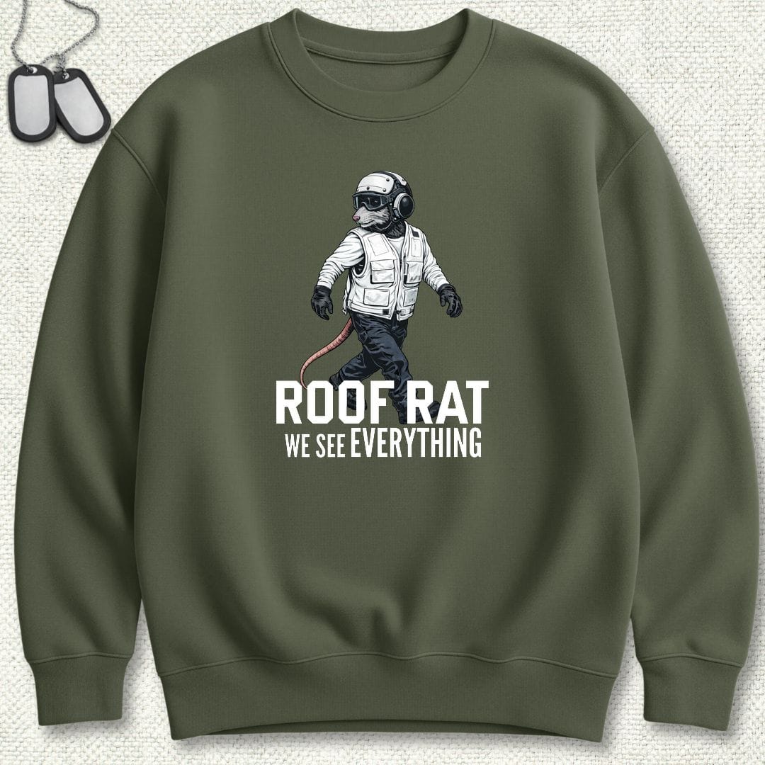 NavyHumor Sweatshirt S / Military Green White Roof Rat Sweatshirt