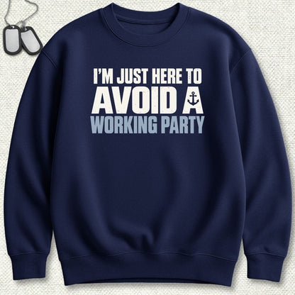 NavyHumor Sweatshirt S / Navy Avoid A Working Party Sweatshirt