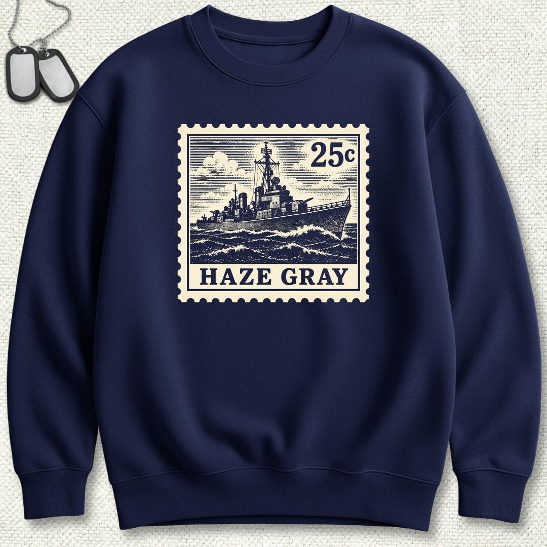 NavyHumor Sweatshirt S / Navy Haze Gray Stamp Sweatshirt