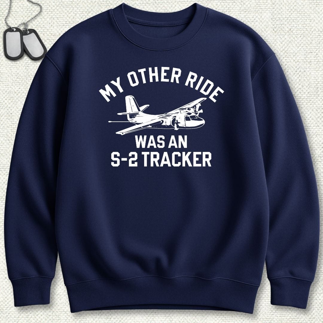 NavyHumor Sweatshirt S / Navy My Other Ride Was A S-2 Tracker (Boom) Sweatshirt