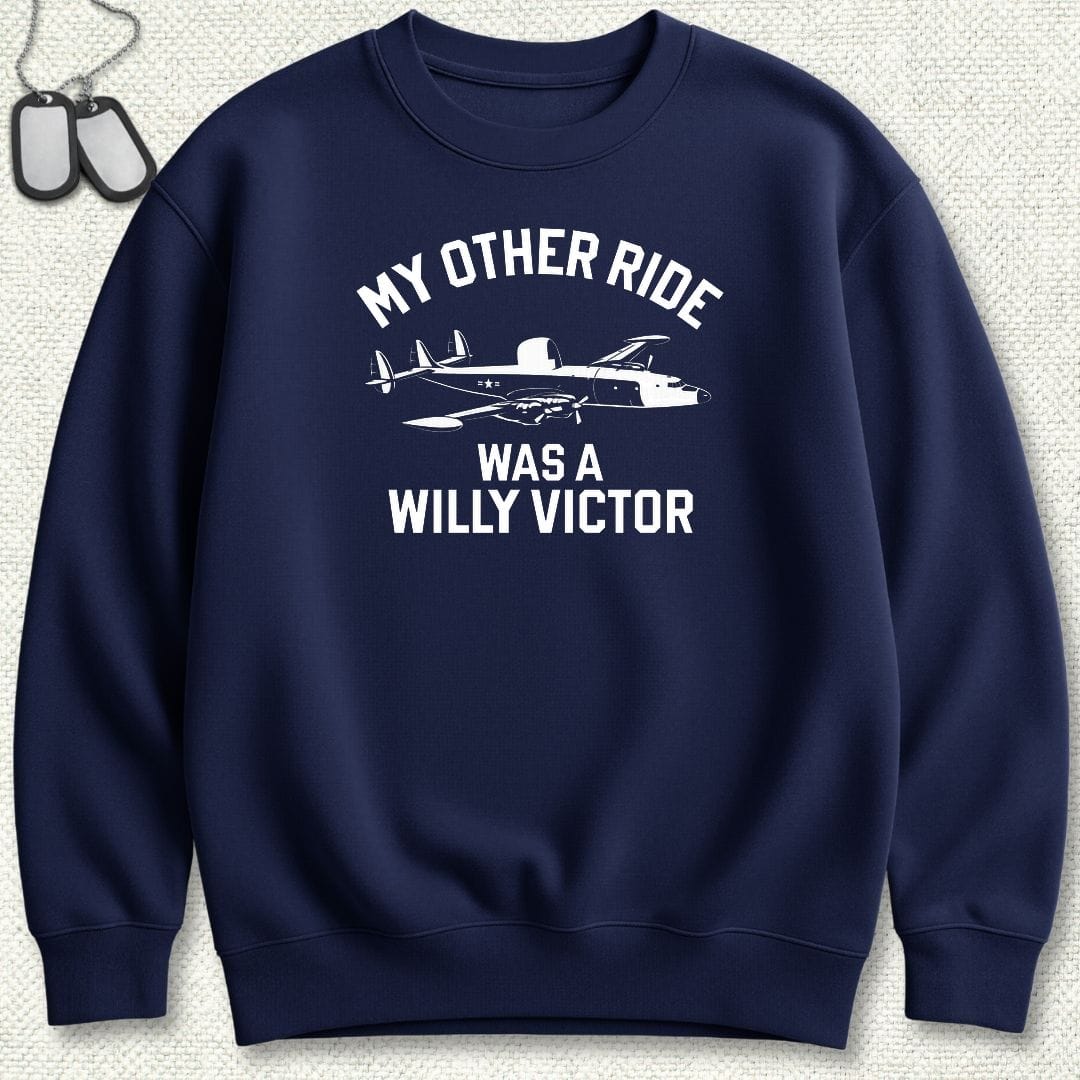 NavyHumor Sweatshirt S / Navy My Other Ride Was A Willy Victor Sweatshirt