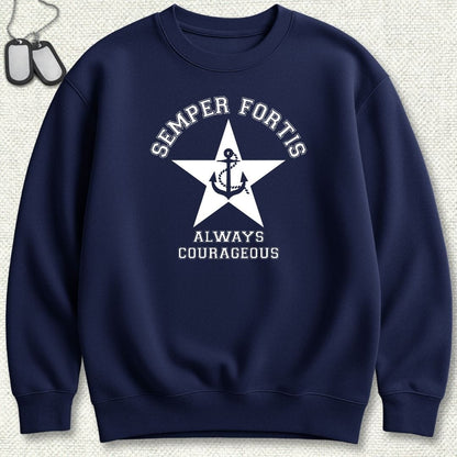 NavyHumor Sweatshirt S / Navy Semper Fortis (Star & Anchor) Sweatshirt