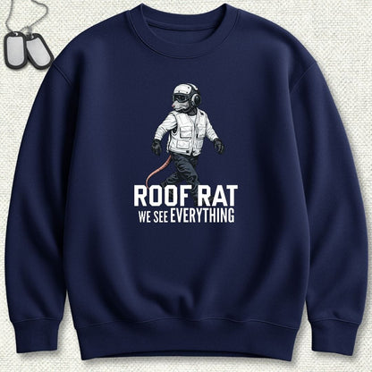 NavyHumor Sweatshirt S / Navy White Roof Rat Sweatshirt
