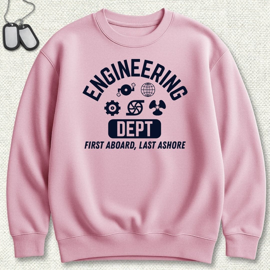 NavyHumor Sweatshirt S / Pink Engineering - First Aboard Sweatshirt