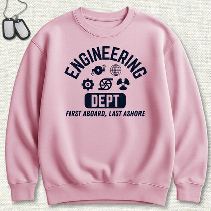 NavyHumor Sweatshirt S / Pink Engineering - First Aboard Sweatshirt