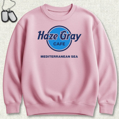 NavyHumor Sweatshirt S / Pink Haze Gray Cafe - Mediterranean Sea Sweatshirt
