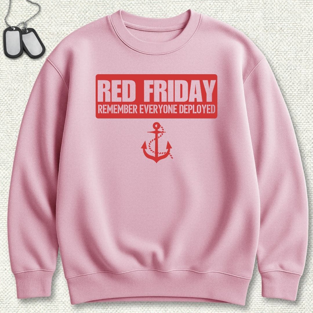 NavyHumor Sweatshirt S / Pink Red Friday Banner Sweatshirt