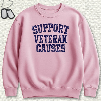 NavyHumor Sweatshirt S / Pink Support Veteran Causes Sweatshirt
