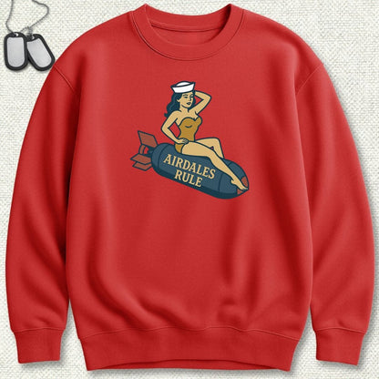 NavyHumor Sweatshirt S / Red Airdales Rule Tattoo Sweatshirt