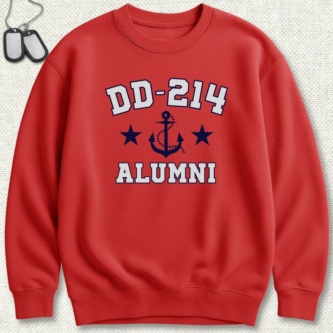 NavyHumor Sweatshirt S / Red DD-214 Alumni Sweatshirt