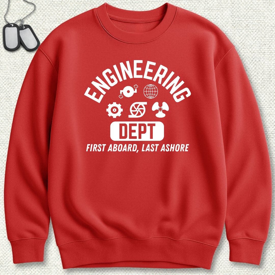 NavyHumor Sweatshirt S / Red Engineering - First Aboard Sweatshirt