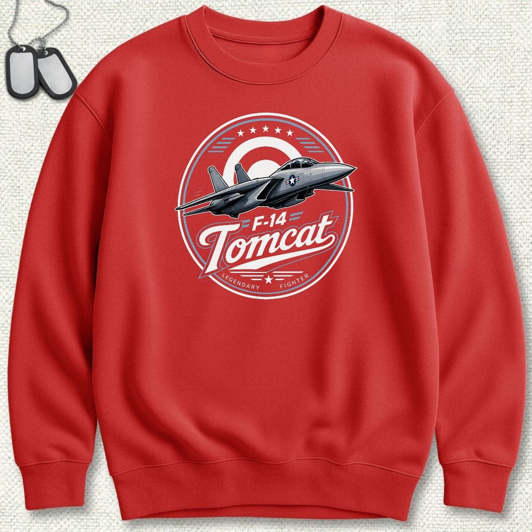 NavyHumor Sweatshirt S / Red F-14 Tomcat - Legendary Fighter Sweatshirt