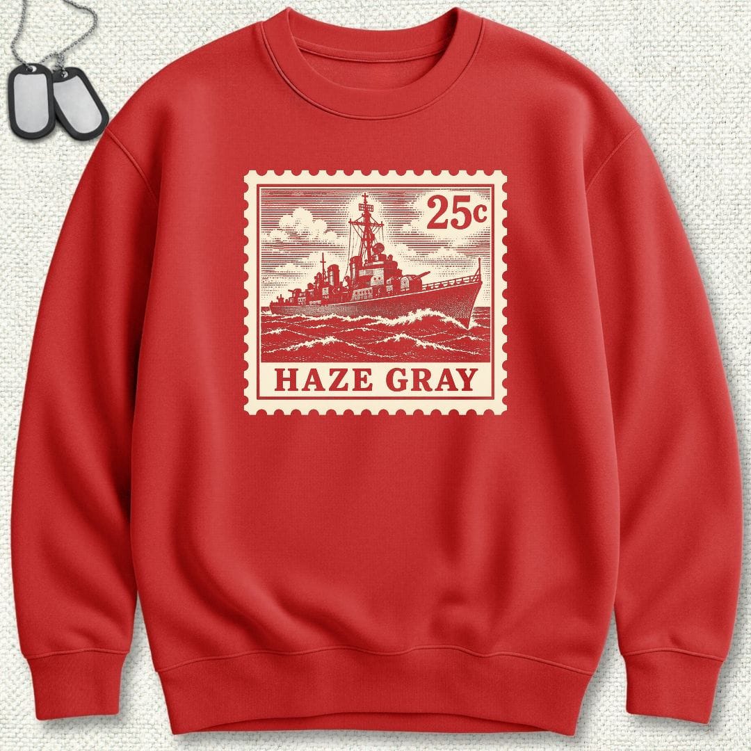 NavyHumor Sweatshirt S / Red Haze Gray Stamp Sweatshirt
