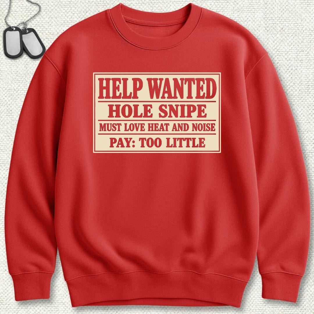 NavyHumor Sweatshirt S / Red Hole Snipe Help Wanted Sweatshirt