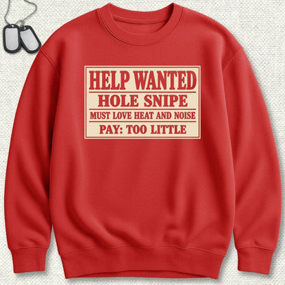NavyHumor Sweatshirt S / Red Hole Snipe Help Wanted Sweatshirt