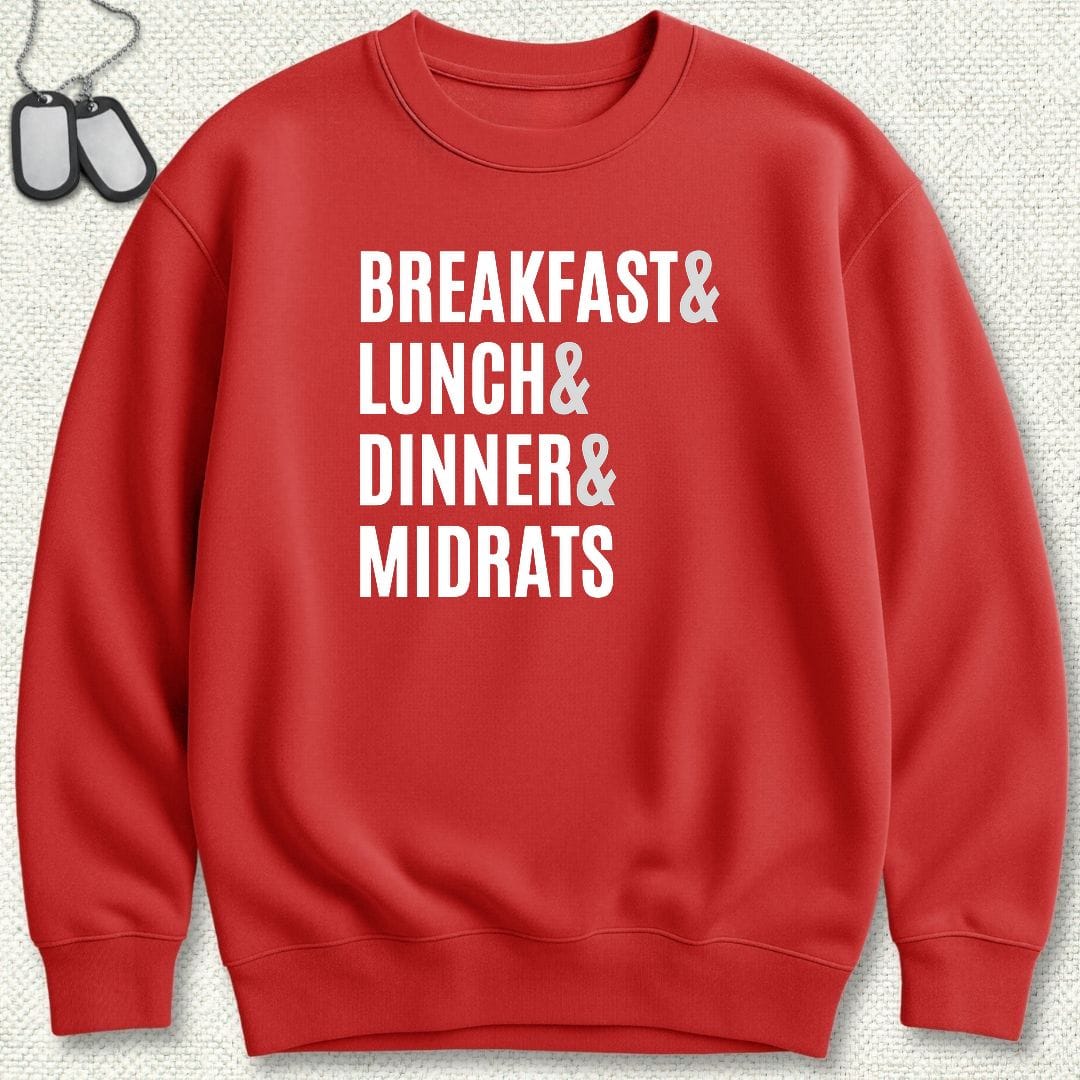 NavyHumor Sweatshirt S / Red Navy Meals Sweatshirt