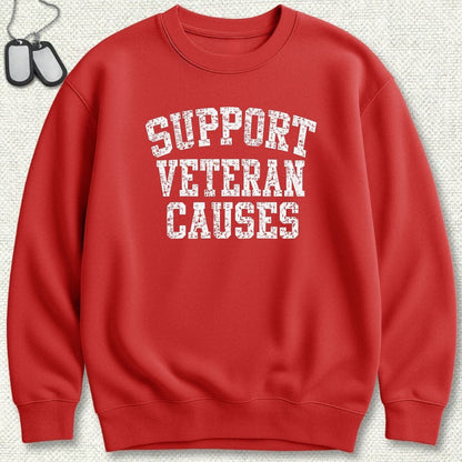 NavyHumor Sweatshirt S / Red Support Veteran Causes Sweatshirt