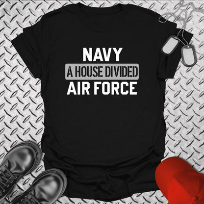 NavyHumor T-Shirt Black / S A House Divided - Navy/Air Force T-shirt