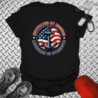 NavyHumor T-Shirt Black / S Anchored In Strength T-shirt